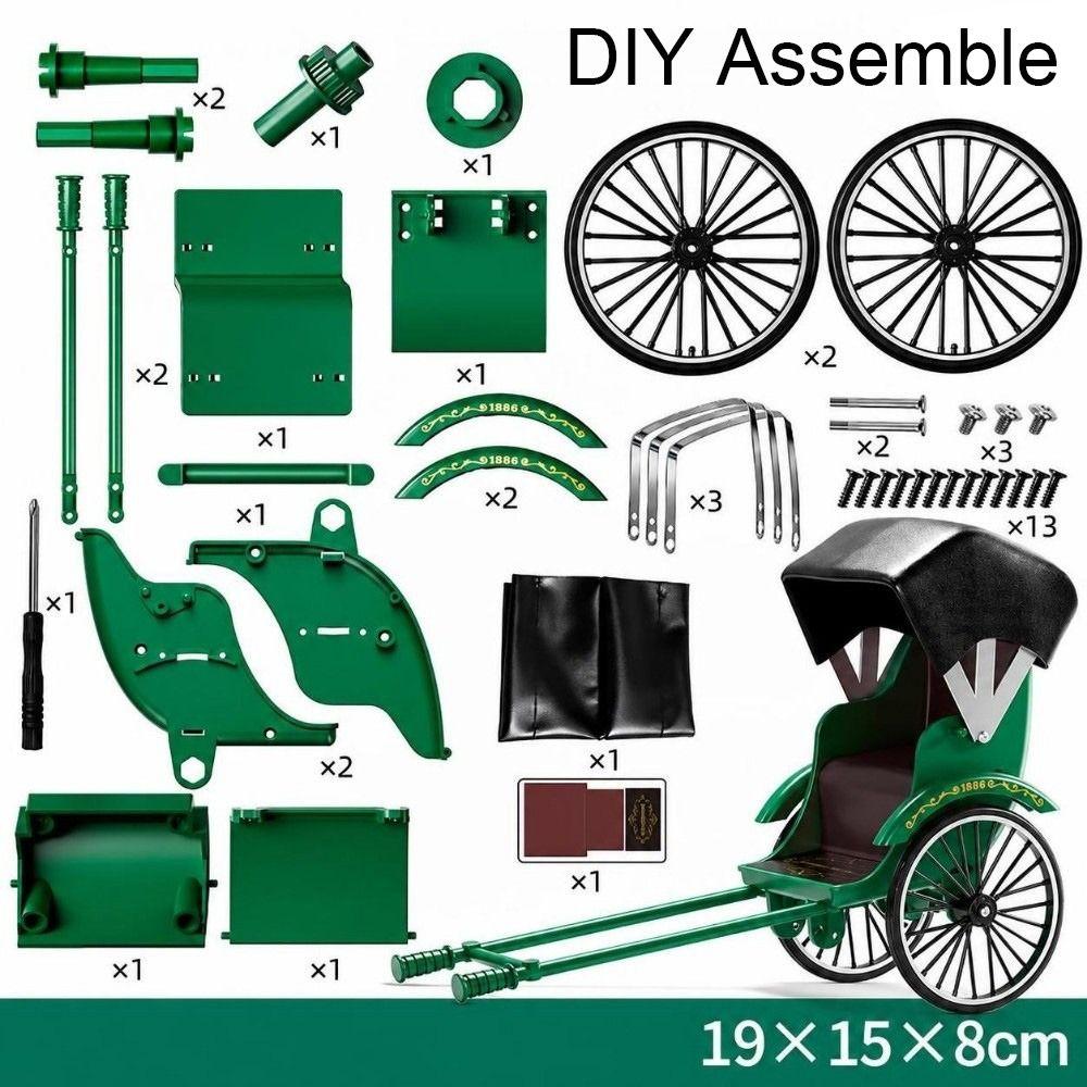Alloy Assembly Model Tricycle Green Black Assembly Bike Model Kit  Educational Play