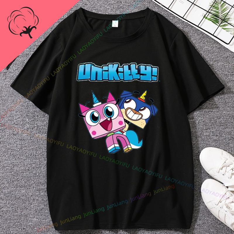 Unikitty Cat Print Funny Tee Shirt Cute 90s  Funny Tee Man Womens 100 Cotton Short Sleeves Couple Birthday Gift Party Shirt