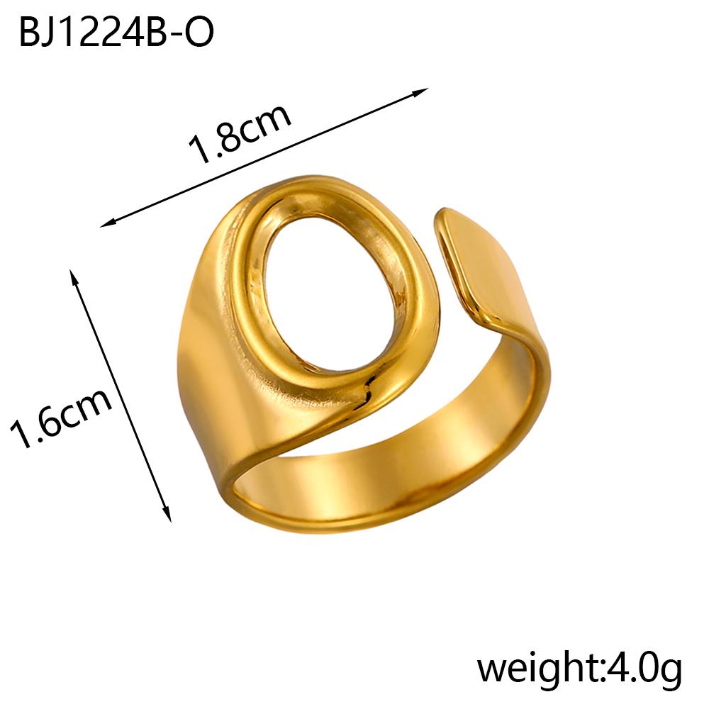 CARLIDANA Designer Initial Letters Alphabet Waterproof Gold Plated Non Tarnish Stainless Steel Fashion Jewelry Rings for Women