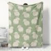Groen Wit Schattig Schaap Patroon Plaid - Schattig Dierlijk Motief Zacht Lichtgewicht Accent voor Bank Bed Kantoor Reizen