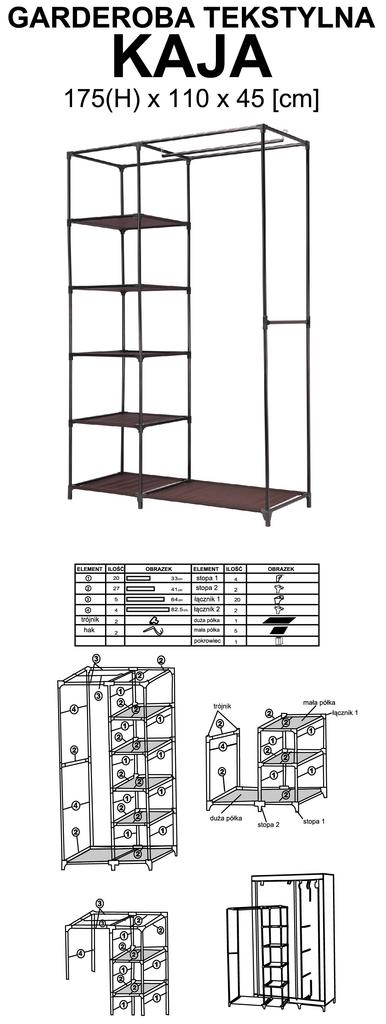Textile Wardrobe, Folding Wardrobe, Clothes Hanger, Shelves