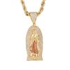 Fine Fashion Trendy 2025 Unisex 18K PVD Gold Plated Jesus Statue Goddess Stainless Steel Link Chain Pendant Necklace for Gift