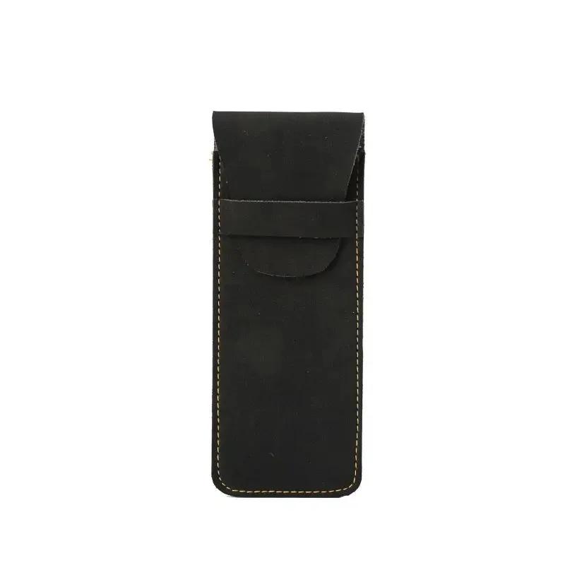 Vintage Frosted PU Leather Flap Pen Case High-end Fountain Pen Protective Sleeve Large Capacity Double Set of Pen Case