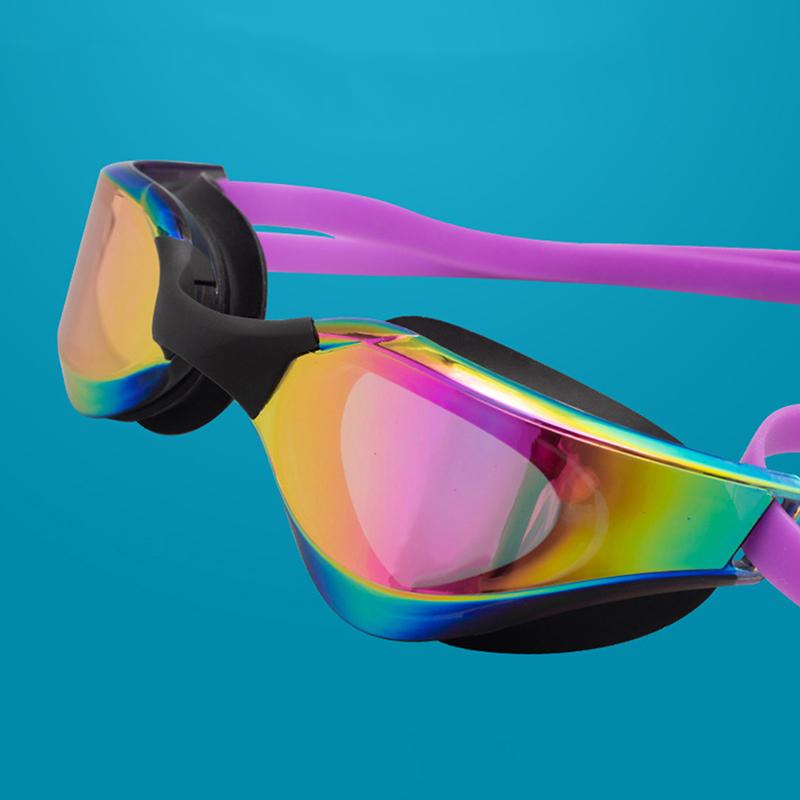Professional Adult Swim Goggles Waterproof Fog-Proof Racing Goggles Men Women Cool Silver Plated Swimming Equip