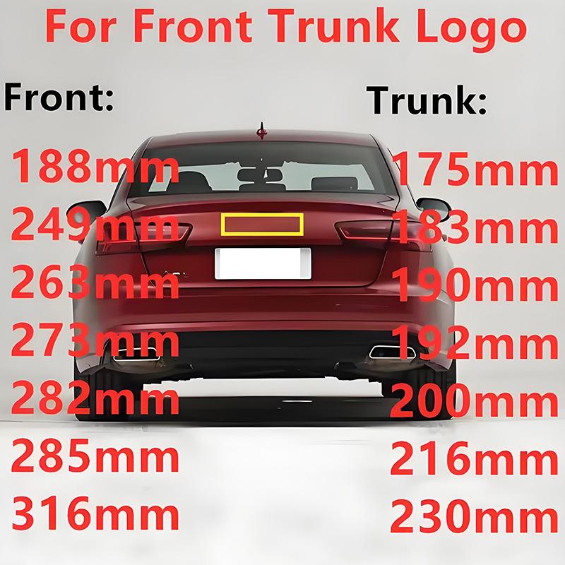 Q24 Ring Logo Car Hood Front Bonnet Grill Rear Trunk Emblem Badge Sticker Decal Accessories For a2 A3 A4 A5 A6 A7 Q2 Q3 Q5 Q8 TT