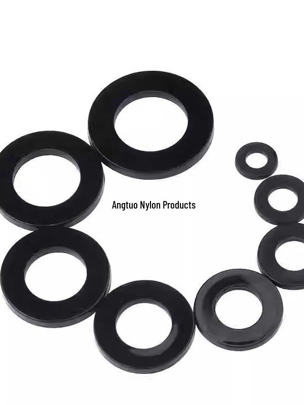 White and Black Nylon Flat Washer Set