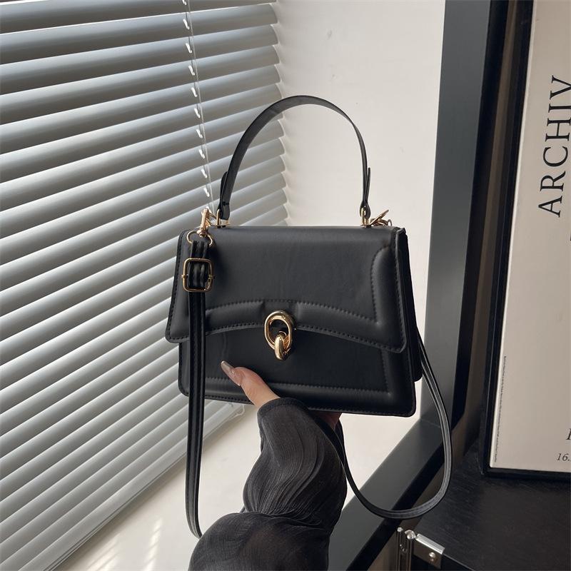Handbag Bag Women's New Solid Color Texture Handbag Commuting Simple Messenger Small Square Bag