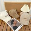 New Hat Women's Winter Cute Bear Baseball Cap Korean Style Trendy Versatile Warm and Face Friendly Lambswool Duck Cap