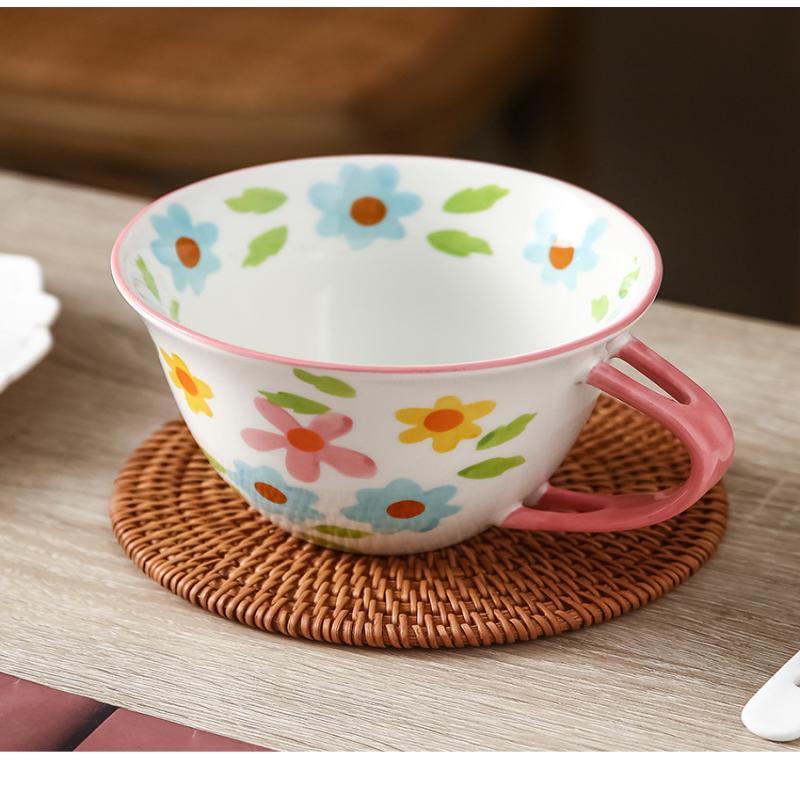 Zhishe American Style Hand-painted Ceramic Mug with Spoon