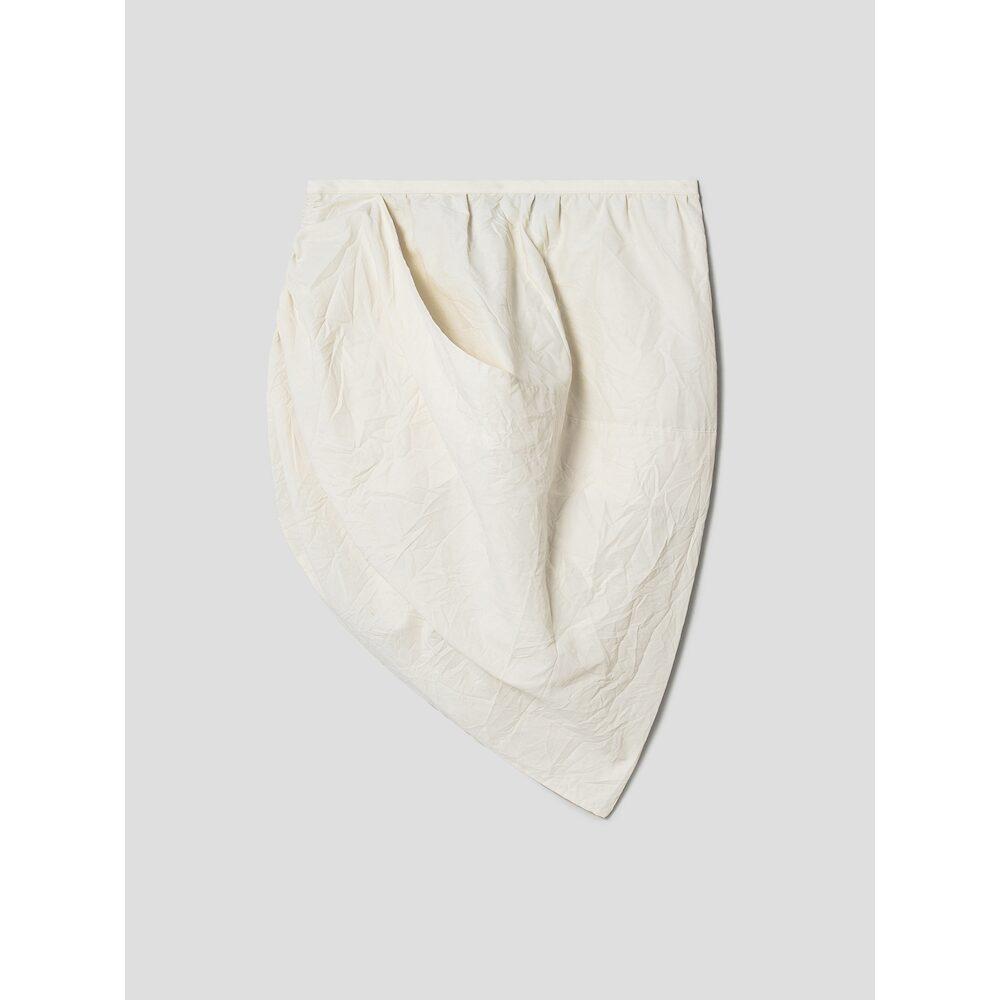 Anggae Wonderer Wrinkle String Mini Skirt Ivory