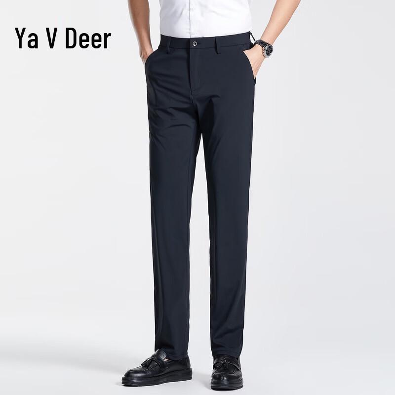 Yalu Men s 2026 Summer Ice Silk Straight-Leg Casual Pants 40