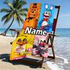 Custom Name Personalized Five Nights at Freddy's Print Beach Towel, for Trip Camping Beach Party Home Decor, Birthday Gift for Family & Friends