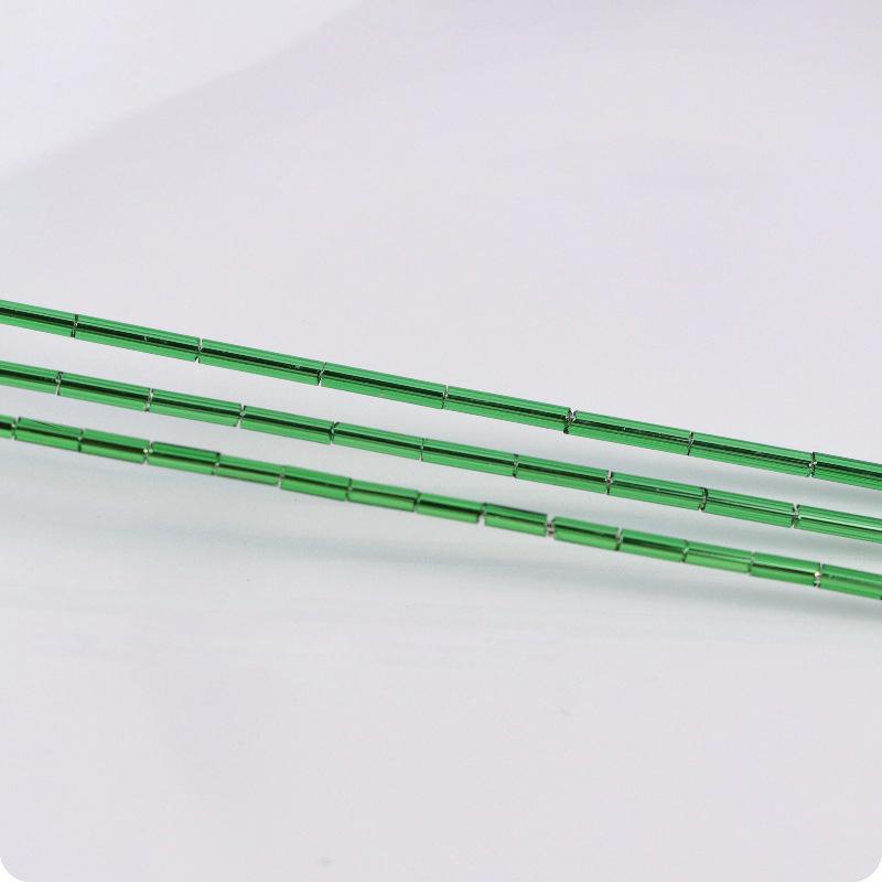 2x6mm Colorful Silver Core Czech Glass Seed Bugle Beads Tube Spacer Beads For Jewelry Making Garment Sewing Accessory