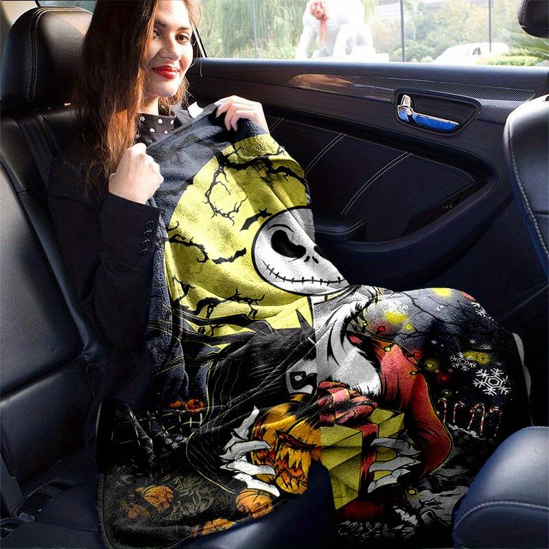 1pc, Cozy Home Decor: Jack Skellington's Festive Split Design Blanket Perfect Gift for Bedroom, Living Room, Travel, Camping, Car