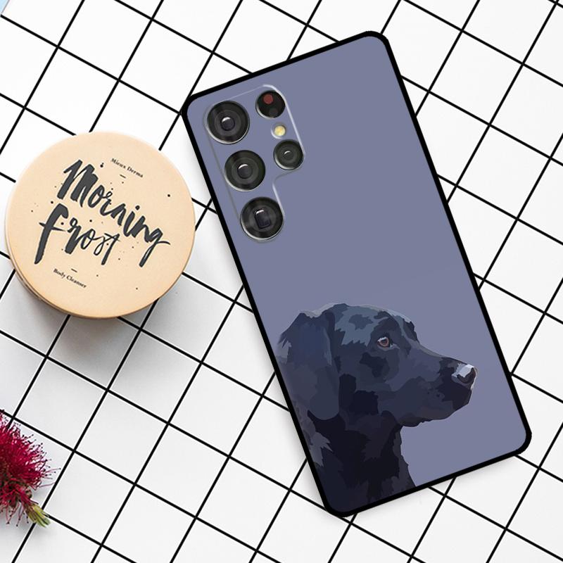 Schwarzer Labrador Hund Hülle Für Samsung Galaxy S24 FE S20 FE S21 S22 S23 S24 S25 Ultra S9 S10 S25 Plus Handyhülle