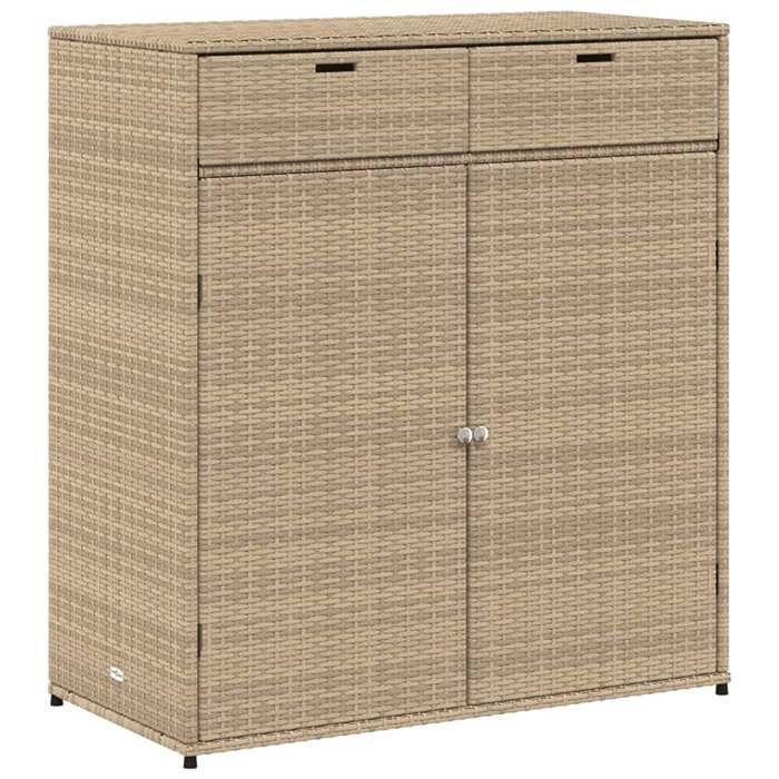 VidaXL Armoire de Rangement de Jardin, Organisateur de Terrasse avec Porte, Meuble d'Extérieur Patio Arrière-cour, Beige 365566