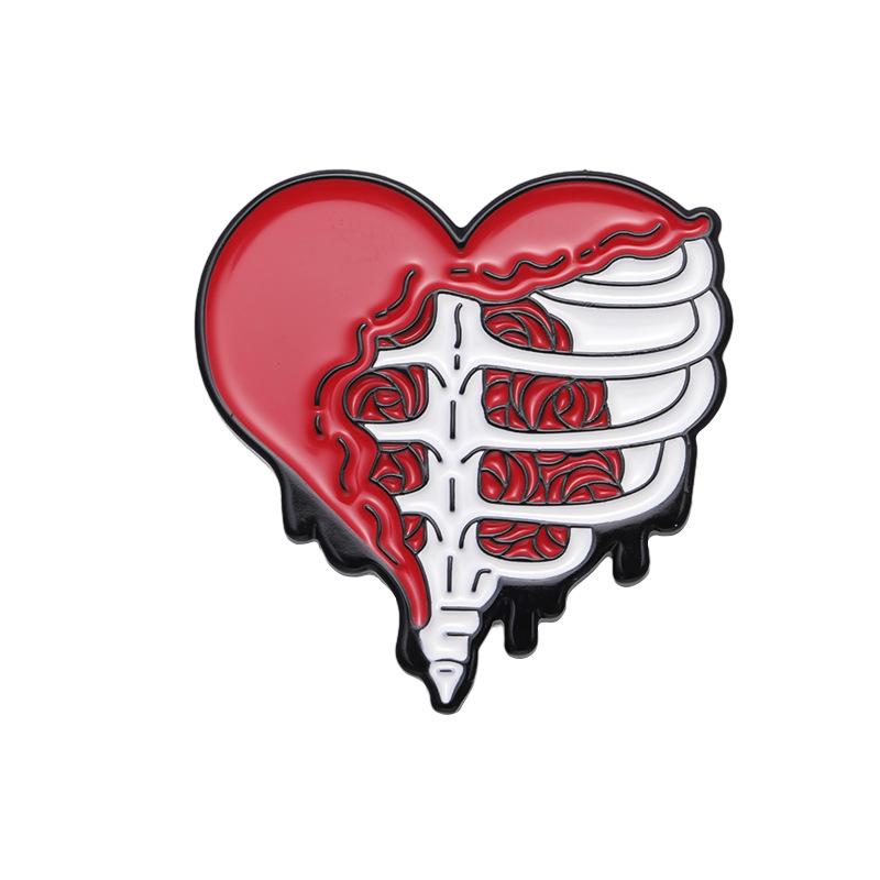 Creative Medical Organs Enamel Brooch Brain Lung Heart Chest Uterus Flower Wave Mechanical Heart Metal Badge Lapel Pins Jewelry