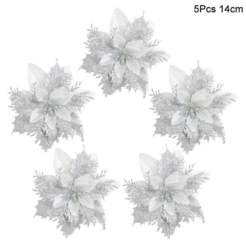 5 Pezzi Natale Bacca Rossa Fiore Artificiale Pigna Ramo Decorazioni Albero di Natale Ornamento Confezione Regalo Casa Ghirlanda Fai da Te