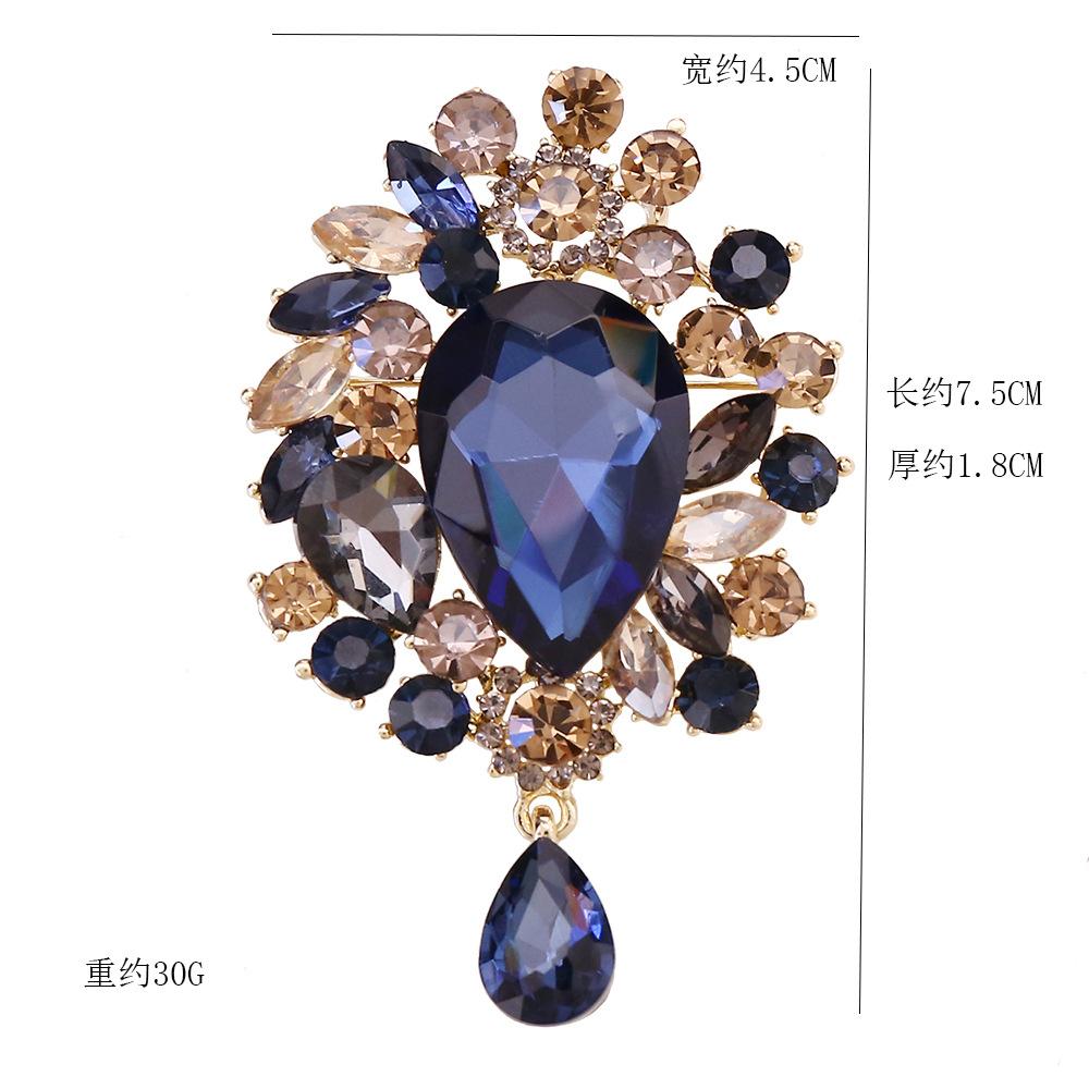 DIEZI 4 Colors Luxury Water Drop Crystal Rhinestone Brooches For Women Girls Party Wedding Fashion Brooch Accessories Jewelry