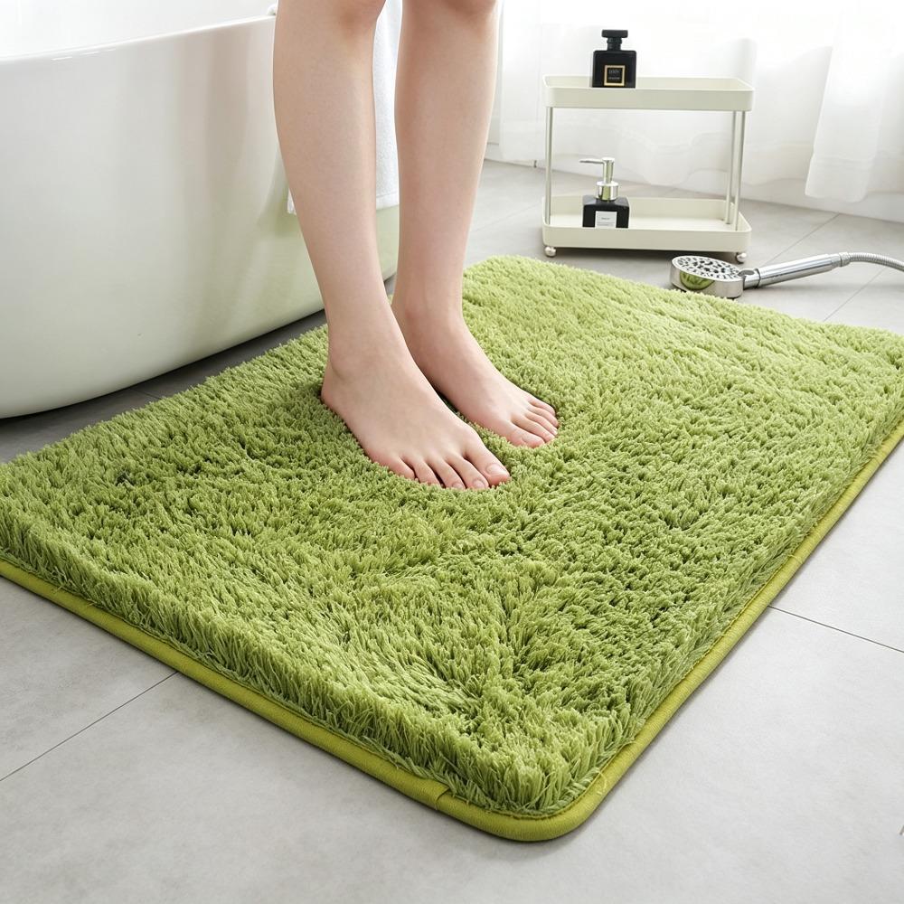 Tappetino da Bagno Shaggy Morbido Peluche Assorbente Acqua Antiscivolo Tappeto da Bagno Asciugatura Rapida Tappeto per Pavimento per Casa