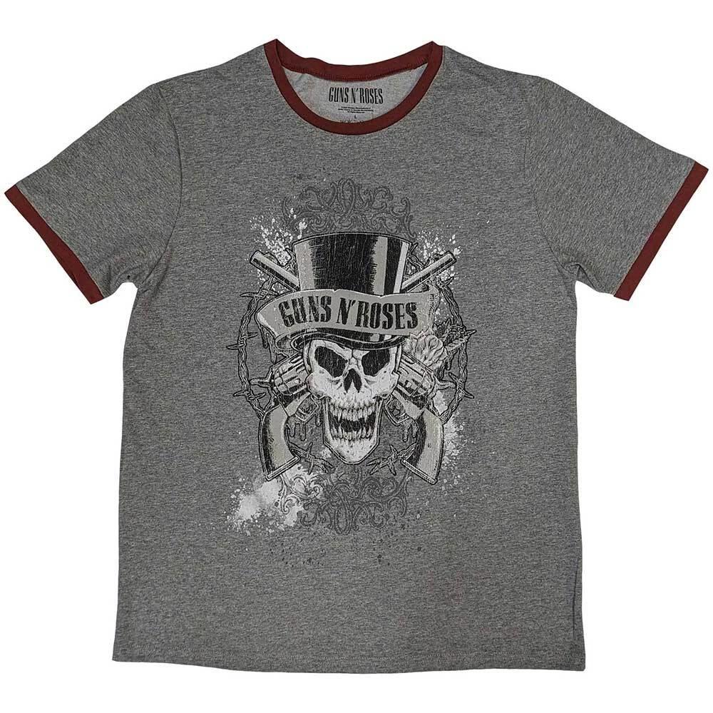 Guns N Roses Unisex Ringer T-Shirt: Faded Skull (X-Large) 4XL
