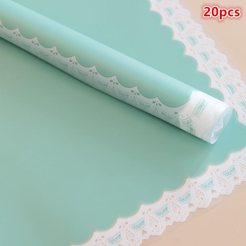 20Sheets Durable Flower Gift Wrapping Paper Waterproof Plastic Ideal for DIY Bouquets and Events