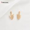 New Design 14K Gold Plated Brass Spade Shiny Crystal Zircon Pendant For DIY Women Handmade Jewelry Making Accessories Supplies