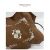 Hobo Bag Women Faux Leather Large Capacity Embroidered Drawstring Daily Commute