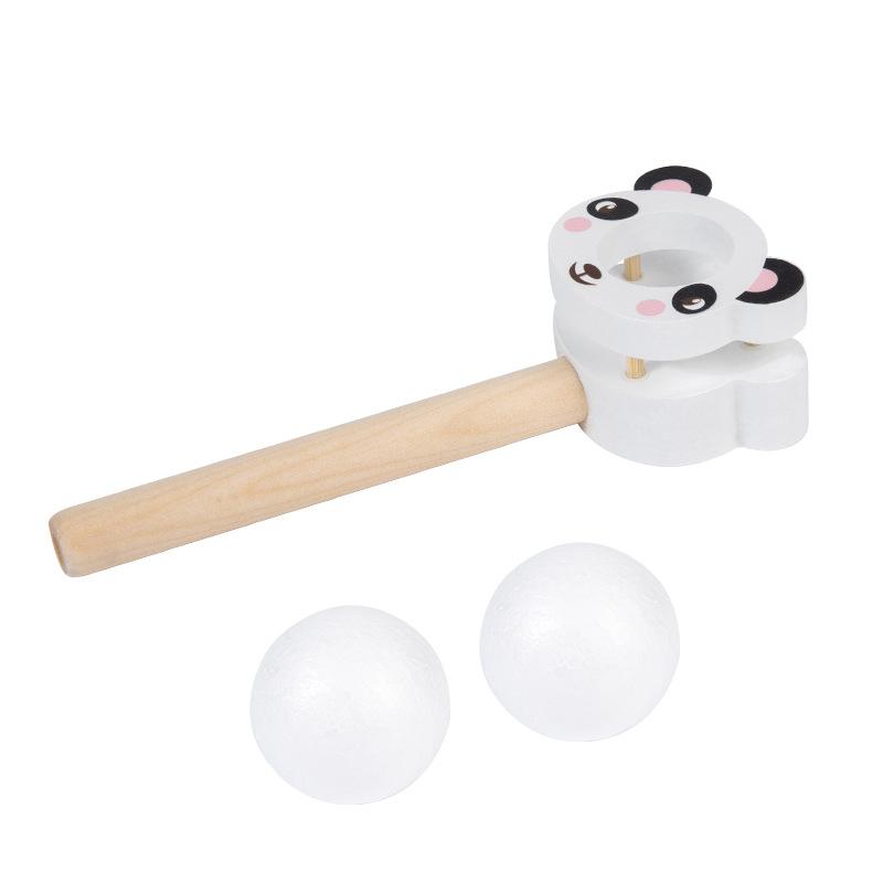 Wooden Cartoon Suspension Ball Blower – Early Learning Toy for Kids to Develop Lung Capacity and Parent-Child Interaction