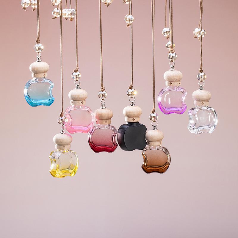Car Hanging Perfume Glass Bottle - Air Freshener Ornament & Refillable Fragrance Pendant