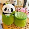 Popular Bamboo Tube Panda Plush Toy Doll Holding Bamboo National Treasure Giant Panda Doll Giving Gifts To Children's Boys and Girls