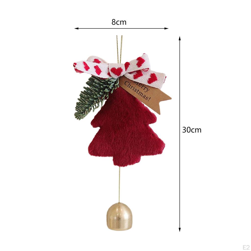 Christmas Tree Pendant Ornament Wall Hanging Cute Versatile with Bowknot And Bell Xmas Decor