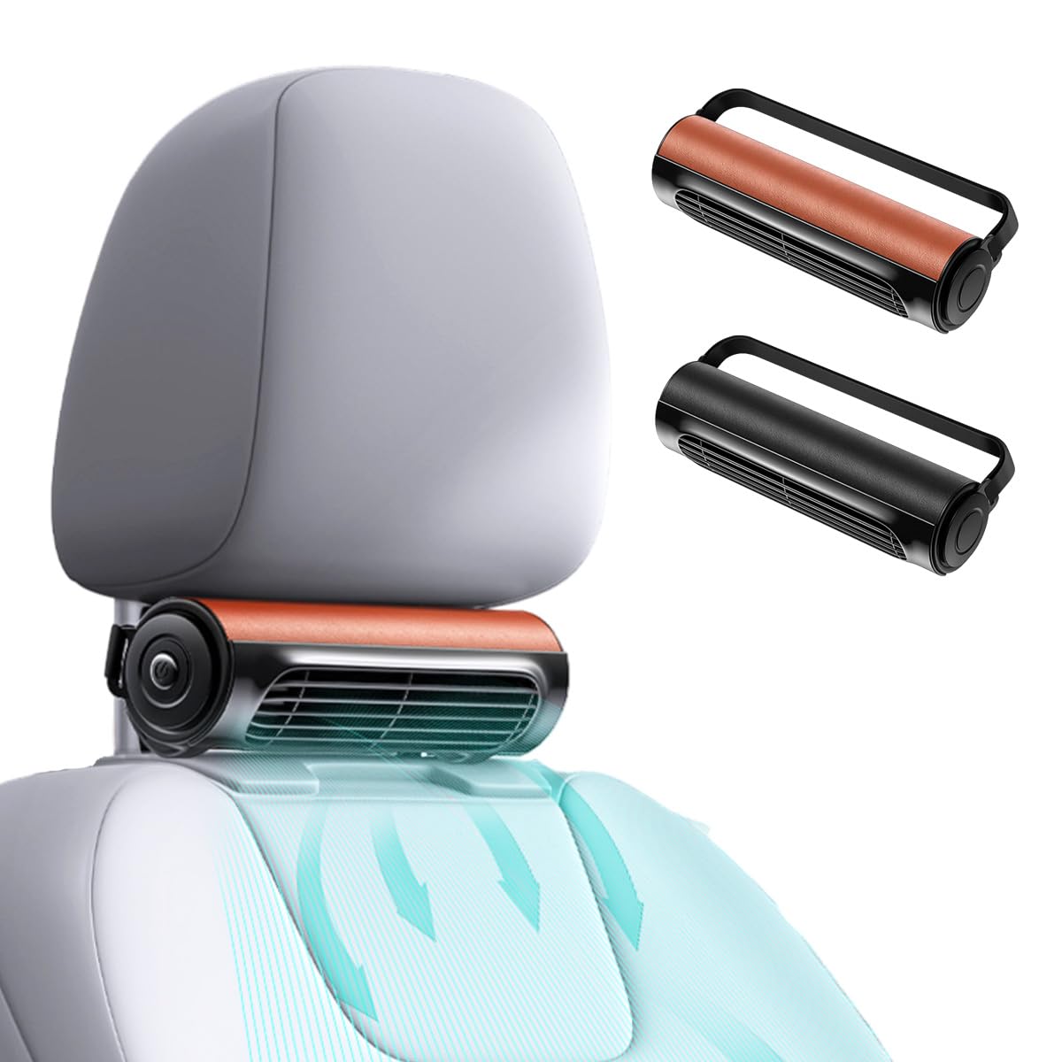 

HapiChil 2-Way Headrest Fan, Car Fan, Car Fan, Seat Fan, Car Cooler, One-Touch Installation, коричневий