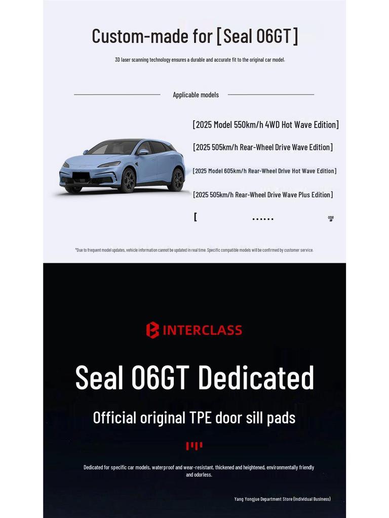 2025 BYD Seal 06 GT TPE Floor Mats - Full Surround Car Interior Accessories