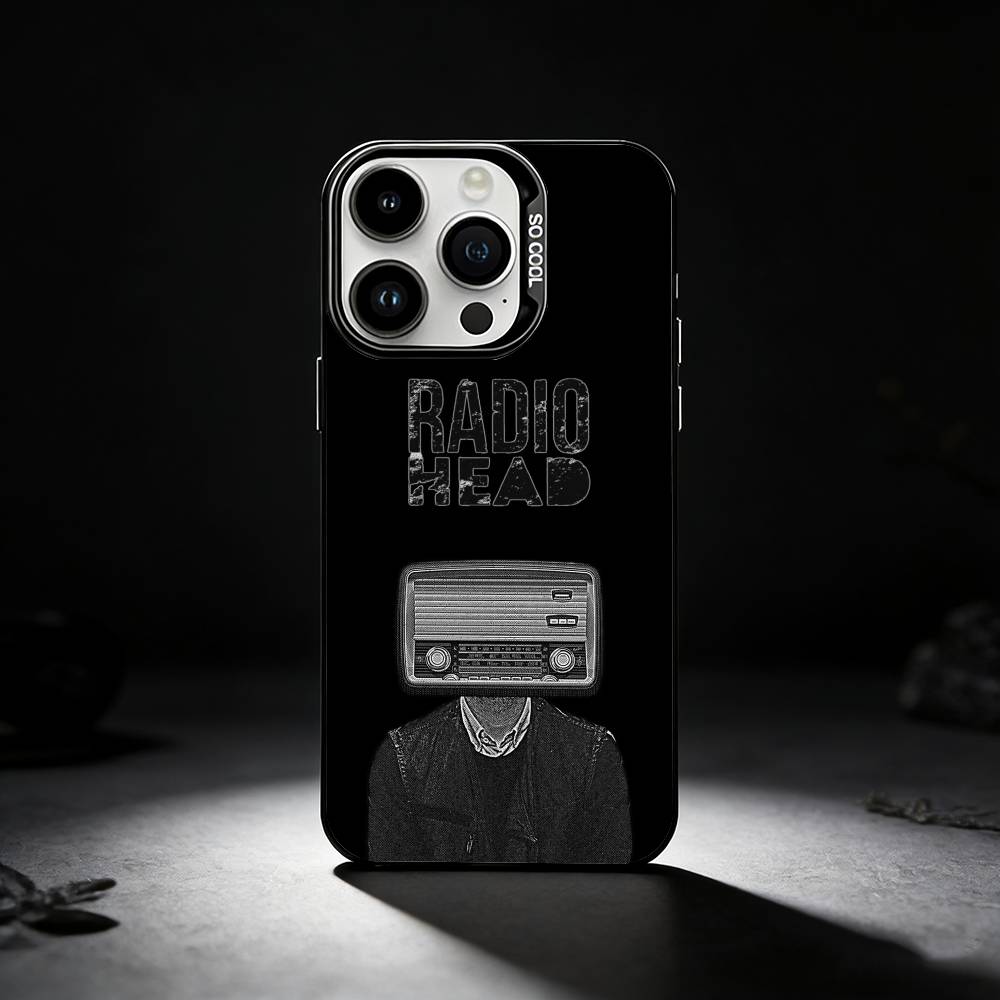Classic R-Radiohead Rap Band Phone Case For iPhone 17,16,15,14,13,12,11 Plus,Pro Max,XS,Colored silver phone case