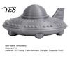 3D Printed Space Model UFO Figurine, Sci-Fi Spacecraft Decor, One-Piece Craft with Clear Space-themed Desk Accessory Texture, Mini Ornament