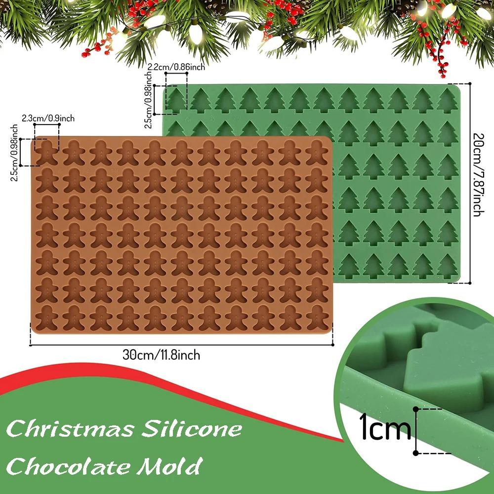 DIY Christmas Silicone Molds Non-Stick Dog Snacks Molds Soft Xmas Tree Candy Molds  Cookies