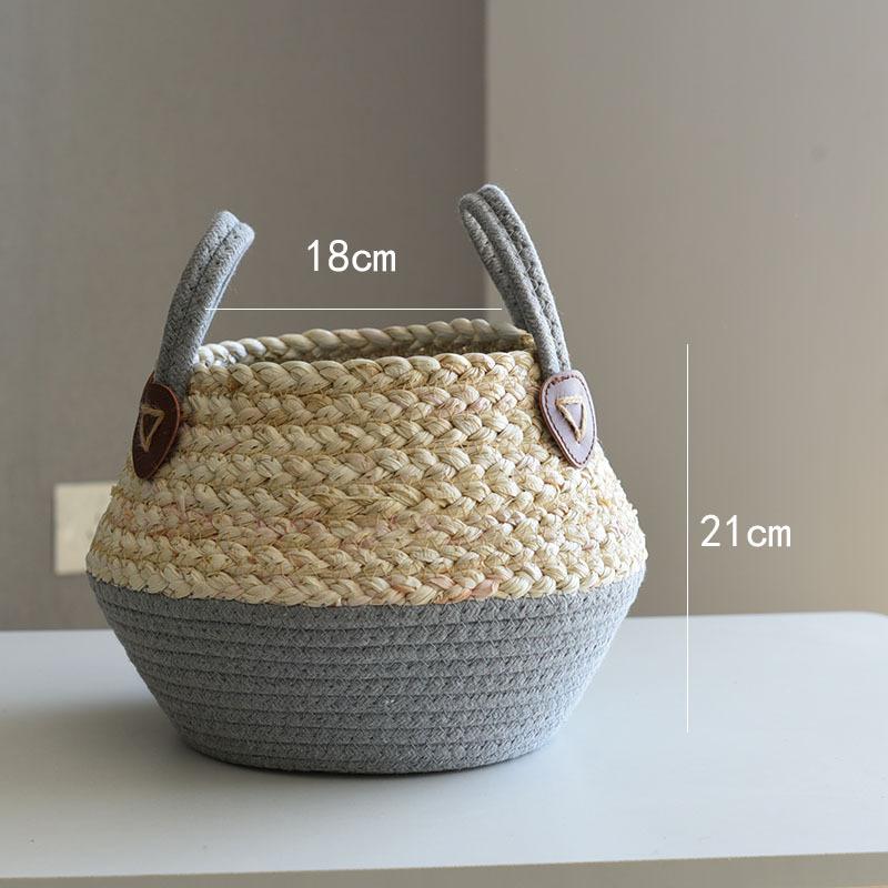 Bamboo Seagrass Storage Baskets Wicker Basket Plant Nordic Style Garden Flower Pot Laundry Basket Container Toy Holders