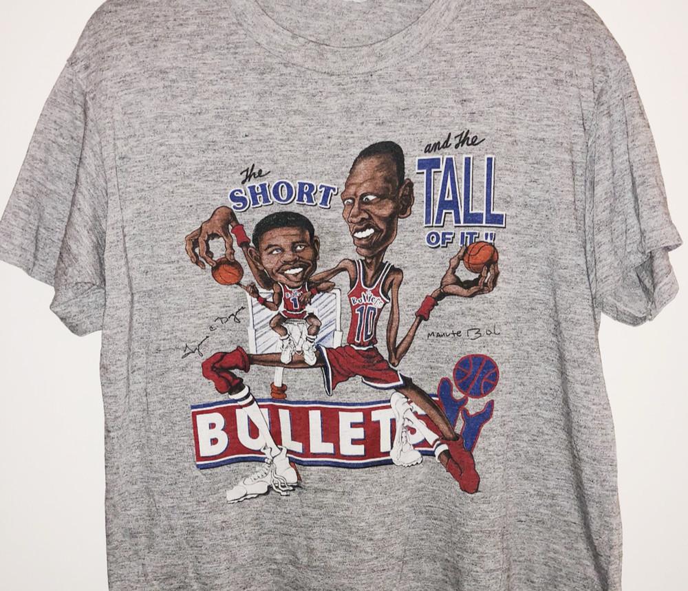 

Muggsy Bogues Manute Bol Bullets Men T-shirt Grey Unisex Sizes JJ4241 4XL
