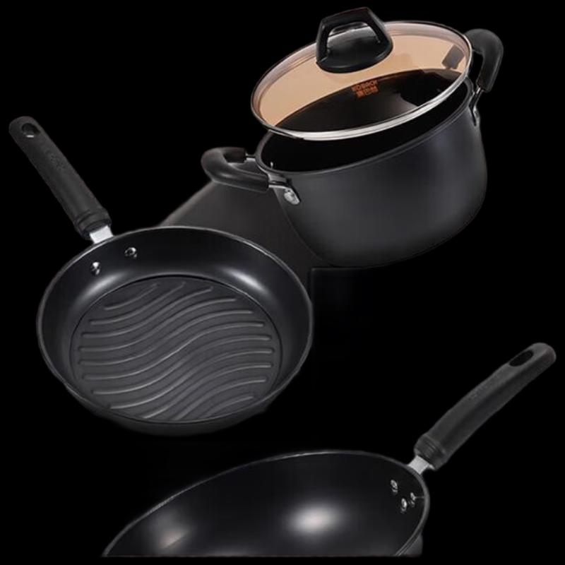 Kangbach Double Rust-Proof Fine Iron 3-Piece Cookware Set