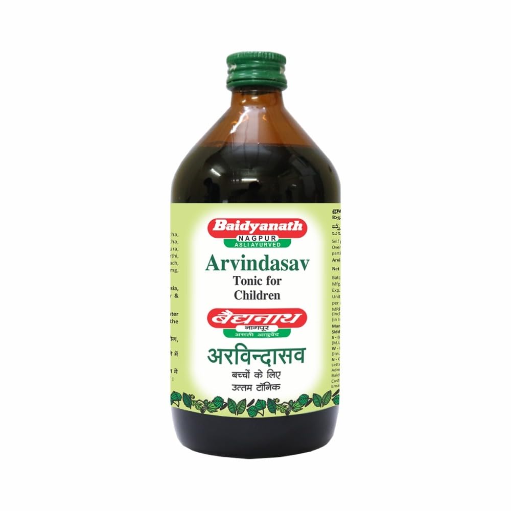 

Baidyanath Arvindasava Children Herbal Wellness Tonic 450 Ml Digestive Appetite Daily Growth Support Formula Plus