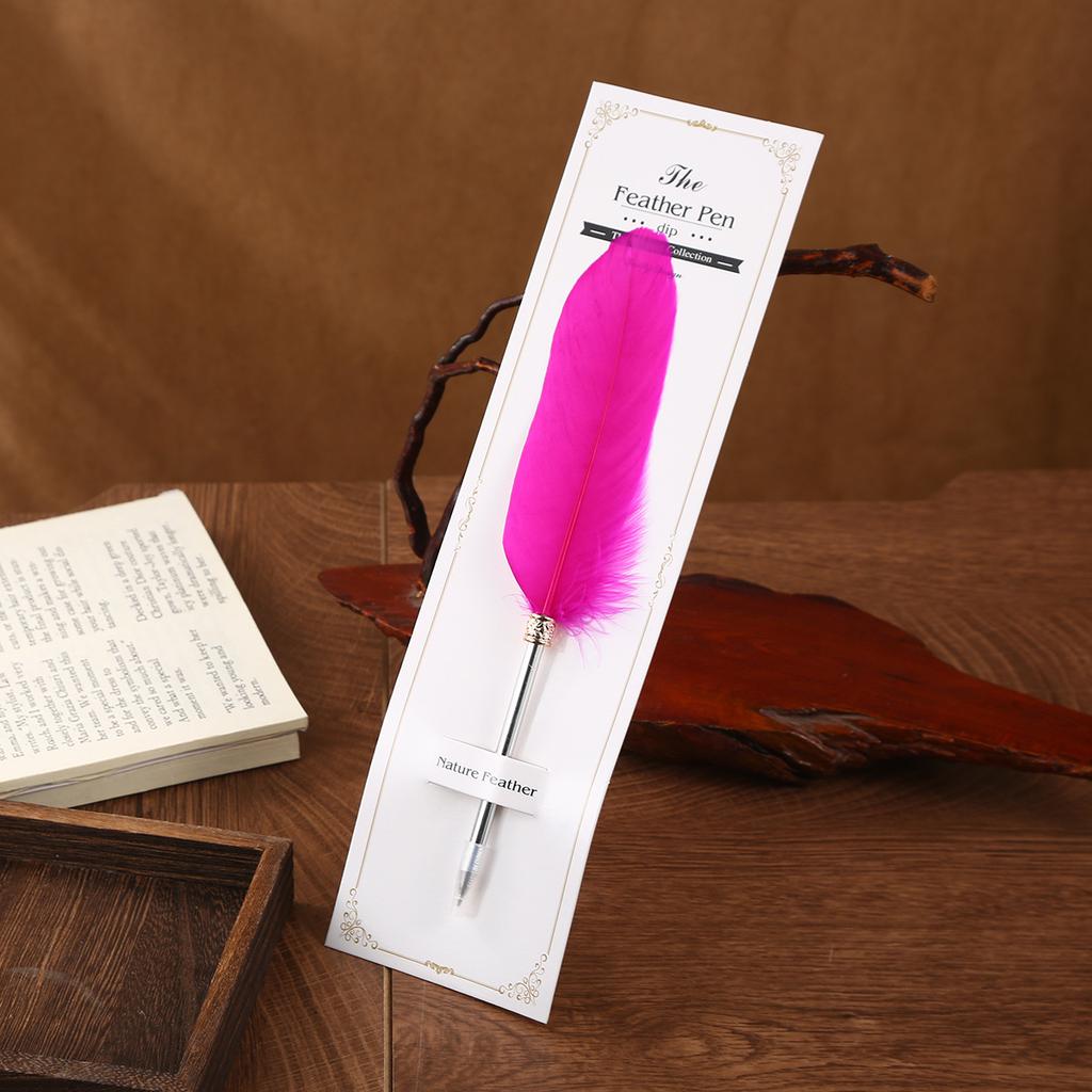 Feather Ballpoint Pen Creative Retro Goose Feather Shape Ballpoint Pen Cute Puzzle Student Stationery