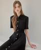 Julie And Kara 26Ss Calla133 Shebigins Maya Tweed Dress Black