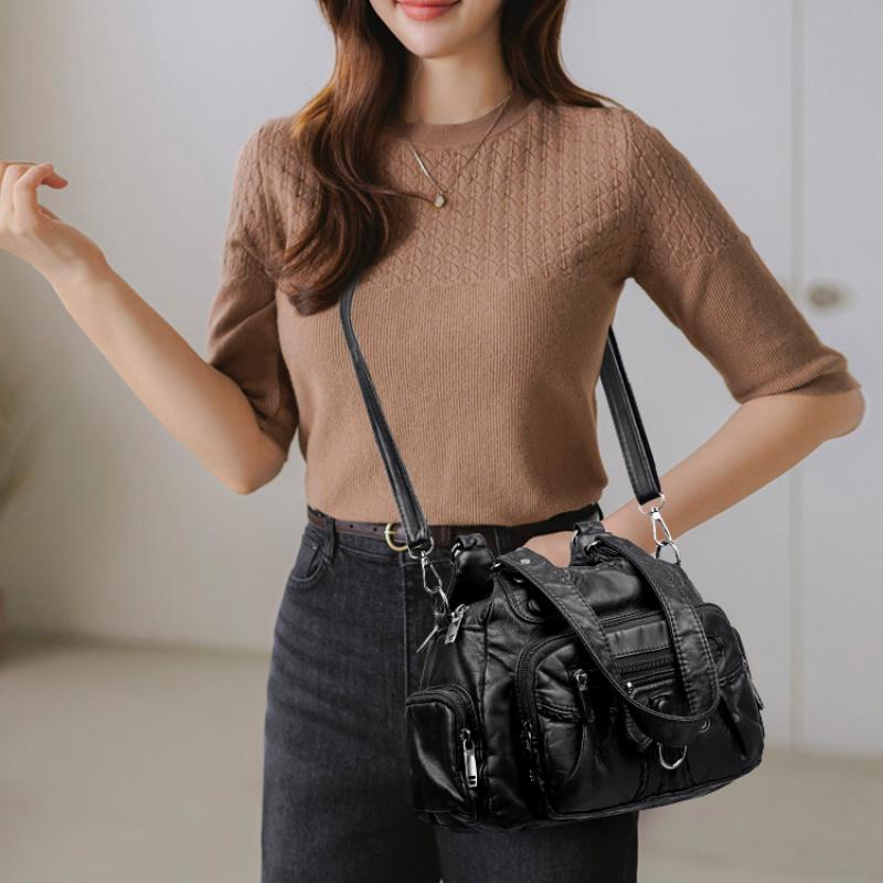 Women Bag High Quality Female Handbag Solid Color Vintage Classic Ladies Shoulder Totes Designer PU Leather Crossbody Messenger Bags