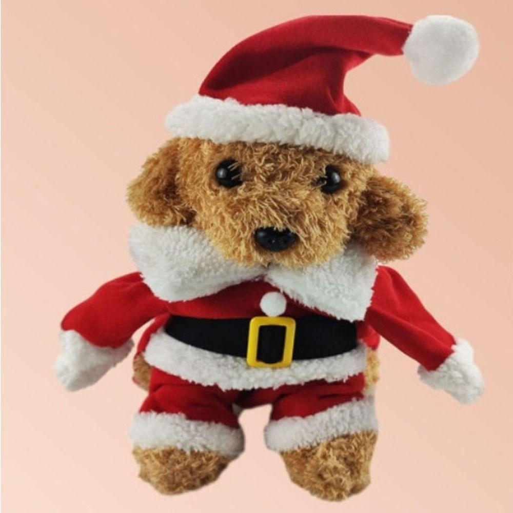 Funny Cosplay Santa Christmas Pet Costume Dog Hoodies Dog Suit with Cap