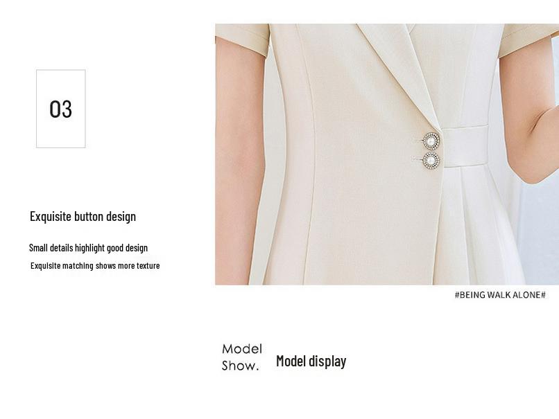 2024 Summer High-End Goddess Style Long-Sleeved Professional Suit Dress