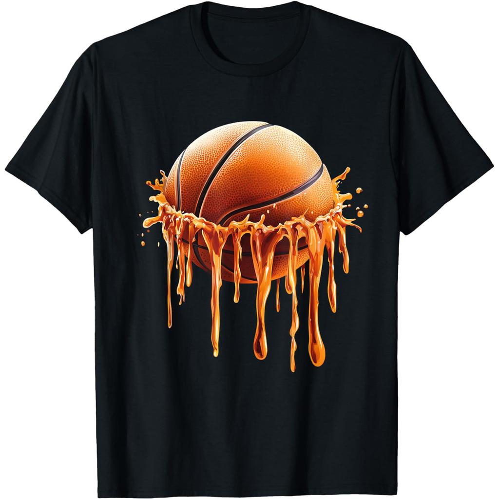 Basketball Drip Graphic Sport Lover T Shirts Men Women Cotton Humor Streetwear Tee Shirt Short Sleeve Unisex Loose Clothing