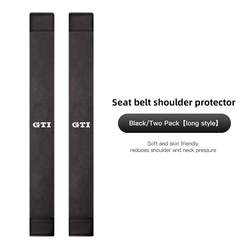2PCS Car Seat Belt Pad Cover Suede Soft Car Shoulder Pad for Volkswagen VW GTI Touran ID3 T-Cross Golf T5 Atlas Polo Jetta T-ROC zh7