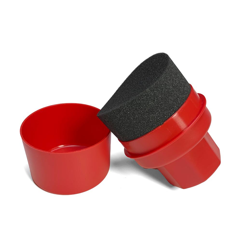 

Red Black Tire Brush Curved Hardened Sponge Material Portable Waxing Sponge Car Polishing Waxer Tire Cleaning Tool Detail Brush красный