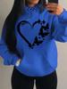 Women's Loose Fleece Hoodie with Love & Butterfly Print